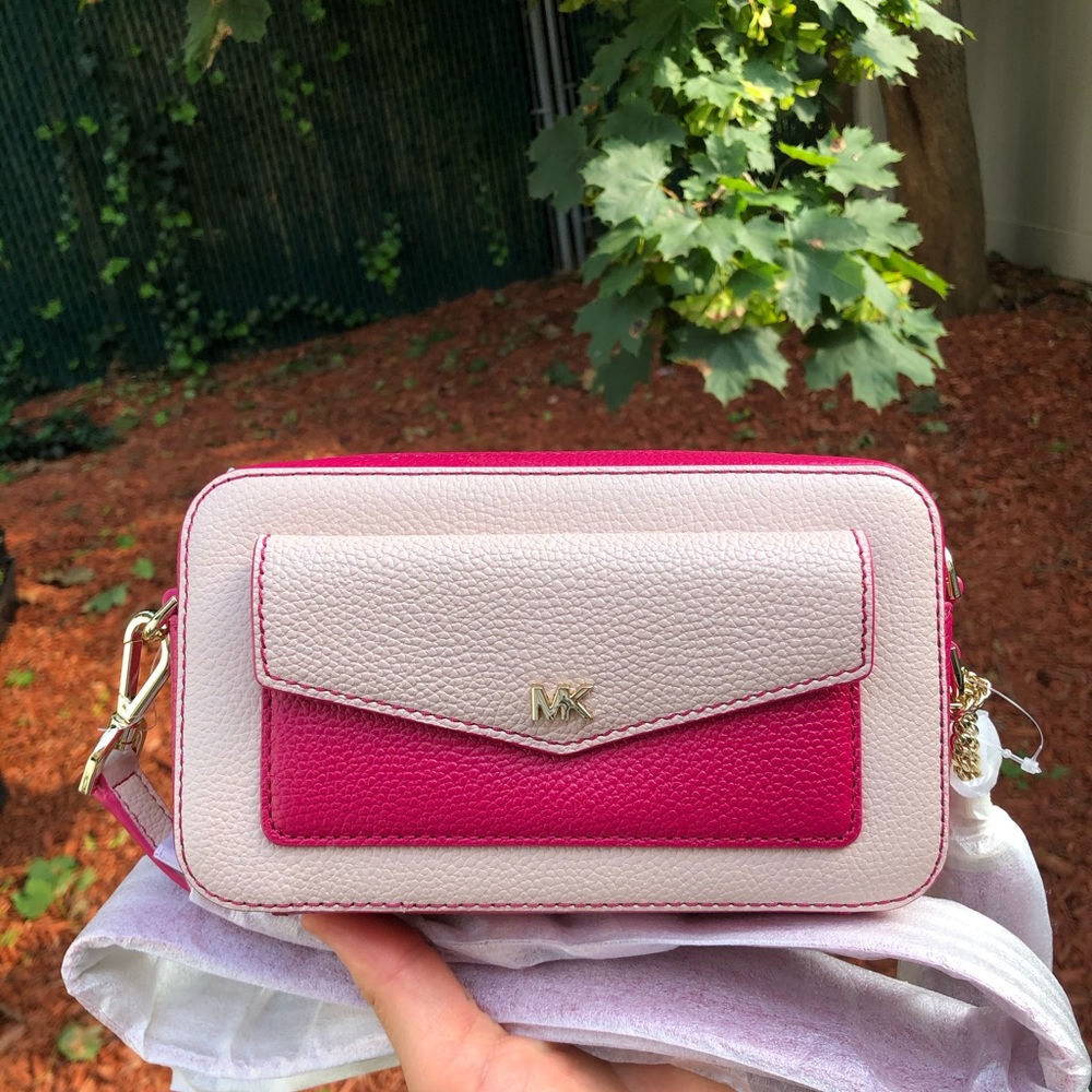 🎁Michael Kors Small Two-Tone Pebbled Leather